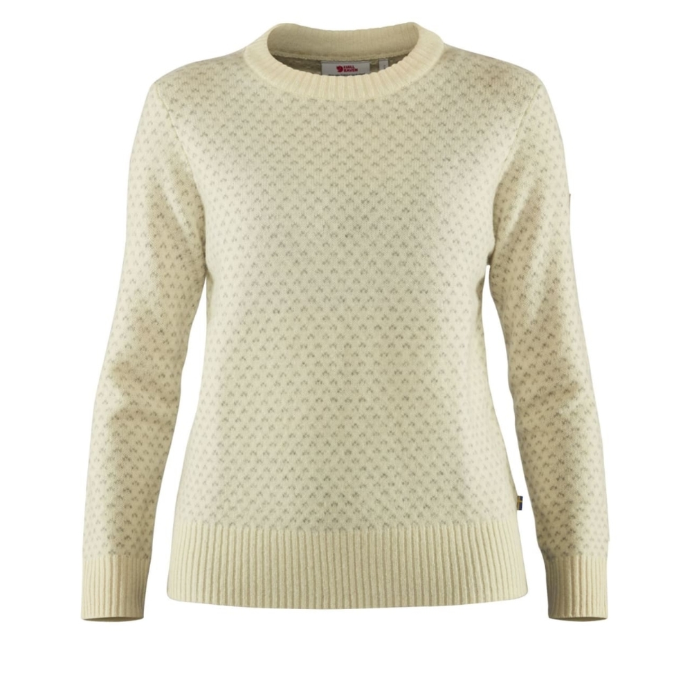 Fjallraven Ovik Nordic Sweater in color: Chalk White, size: Women Medium